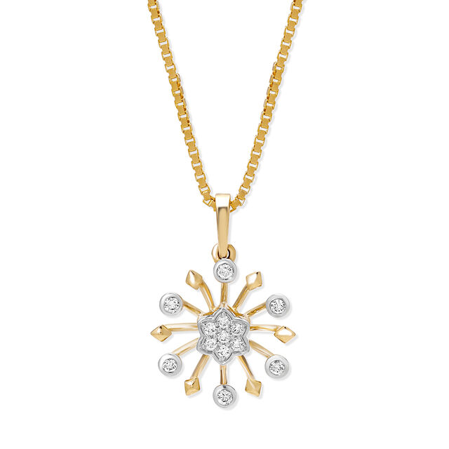 18Kt Yellow Gold Blooming Beauty Diamond Pendant,,hi-res 