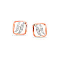 18KT Rose Gold Subtle Arch Diamond Stud Earring 