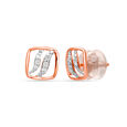 18KT Rose Gold Subtle Arch Diamond Stud Earring 2