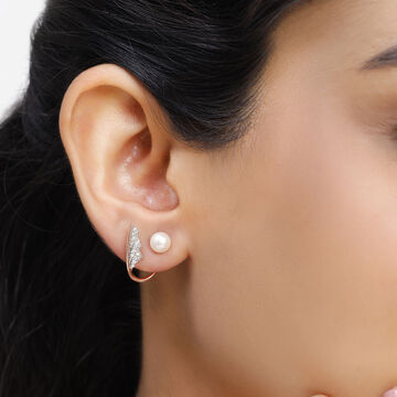 18KT Rose Gold Brilliance Enhanced Pearl Stud Earring