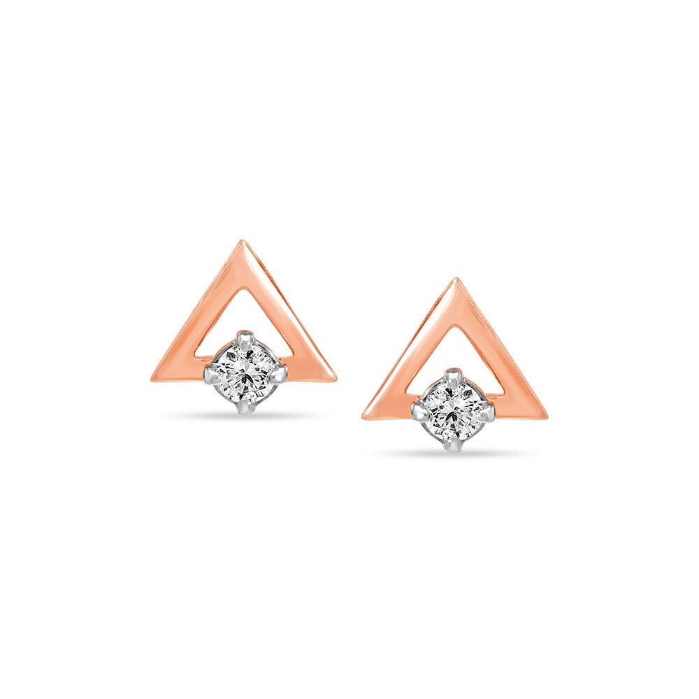 Triangle shaped diamond earrings hot sale