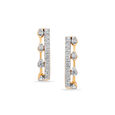 18Kt Yellow Gold Dainty Line & Dots Diamond Stud Earring,,hi-res 3