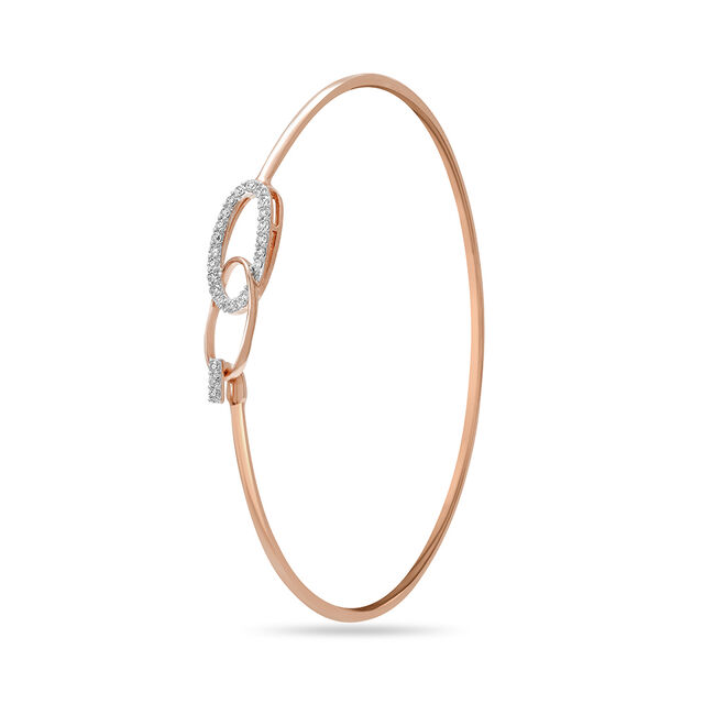 18Kt Rose Gold Curvaceous Glimmer Diamond Bangle,,hi-res 3