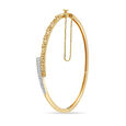 18KT Yellow Gold Sparkling Curvaceous Diamond Bangle,,hi-res 3