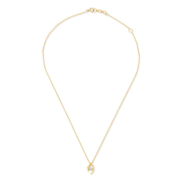Aesthetic Dual Tone Pendant and Chain in Yellow and White Gold 