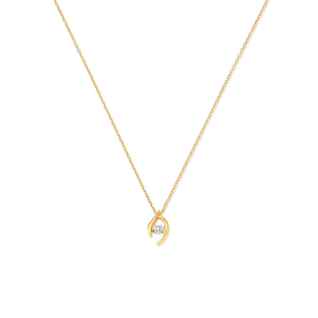 Aesthetic Dual Tone Pendant and Chain in Yellow and White Gold 2