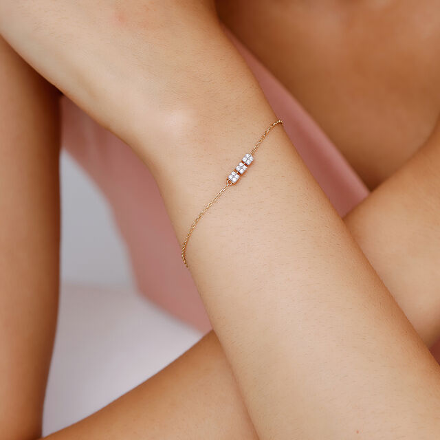 14KT Yellow Gold Glacial Flow Diamond Bracelet 