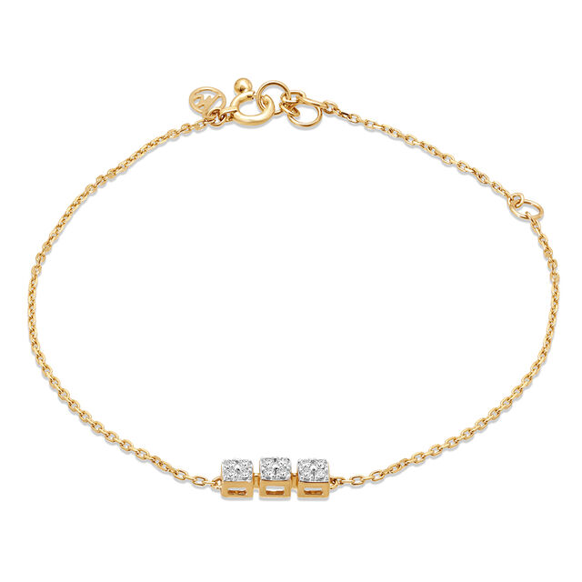 14KT Yellow Gold Glacial Flow Diamond Bracelet 2