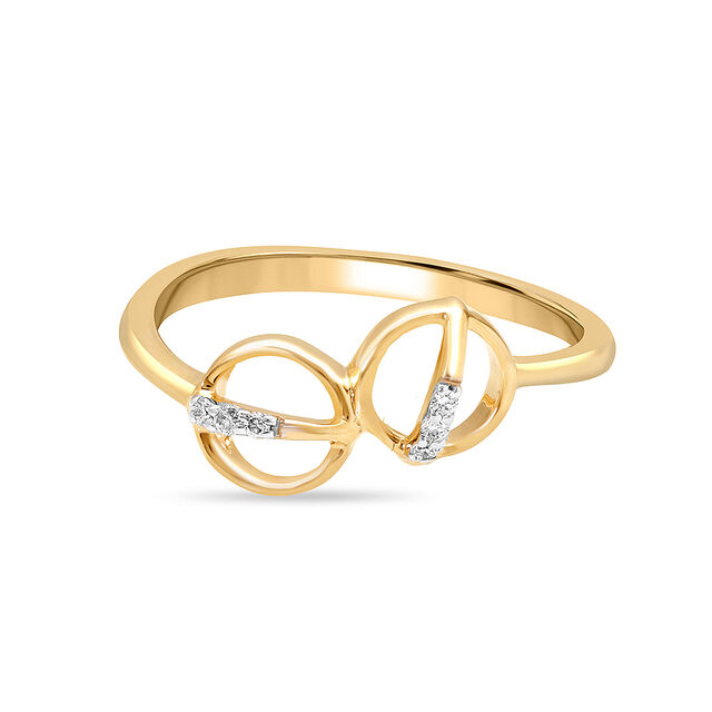 14KT Yellow Gold Gleaming Circles Diamond Ring 2