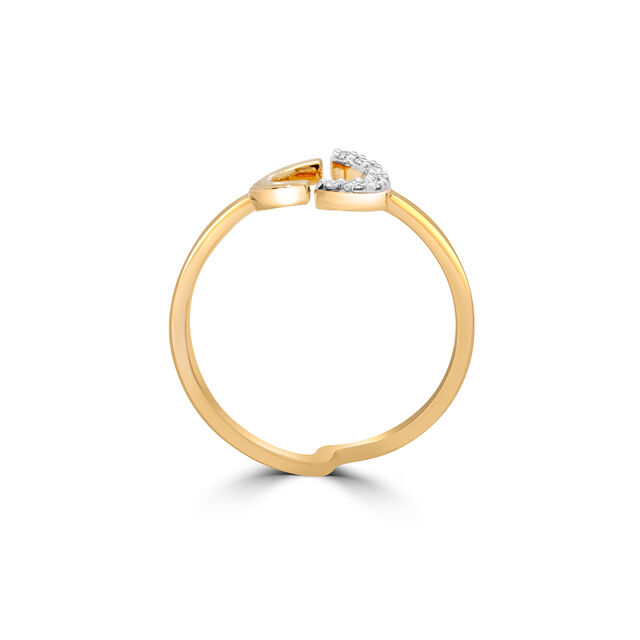14KT Adjustable Golden Crescent Diamond Finger Ring 5