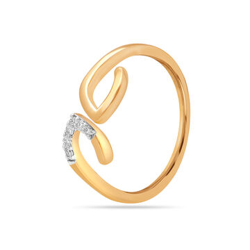 18KT Yellow Gold Disjointed Charm Diamond Ring