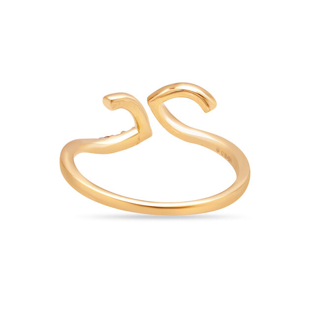 14KT Yellow Gold Disjointed Charm Diamond Ring 4
