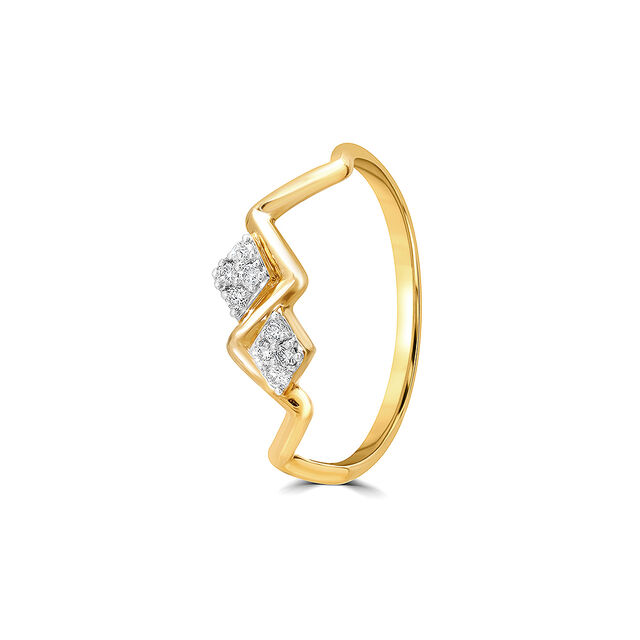 14KT Yellow Gold Icy Summit Diamond Finger Ring 4