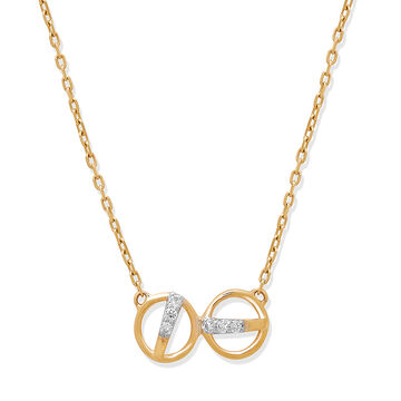 18 KT Yellow Gold Delicate Radians Diamond Pendant with Chain