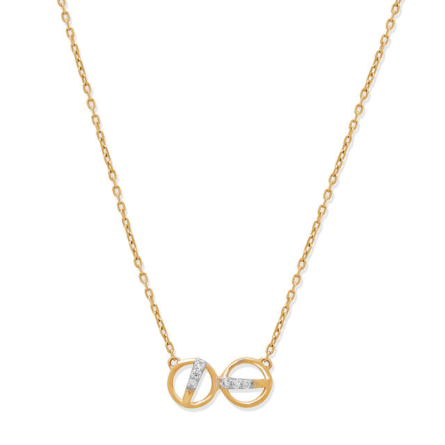 18 KT Yellow Gold Delicate Radians Diamond Pendant with Chain,,hi-res 2