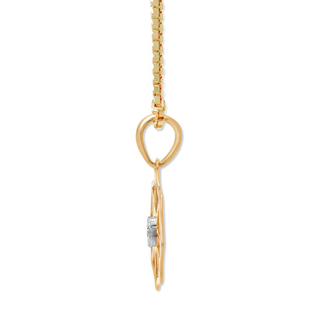 14KT Yellow and White Gold Unique Abstract Diamond Pendant 5