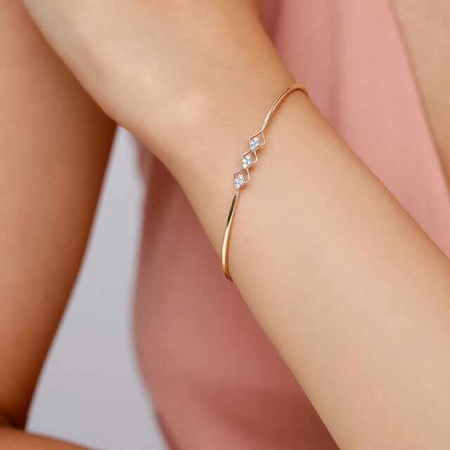 14KT Yellow Gold Alpine Ascent Diamond Bangle 