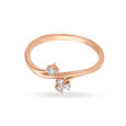 Floral Rose Gold and Diamond Finger Ring 2