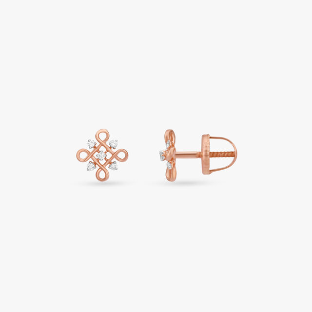Eternal Knot Diamond Stud Earrings 2