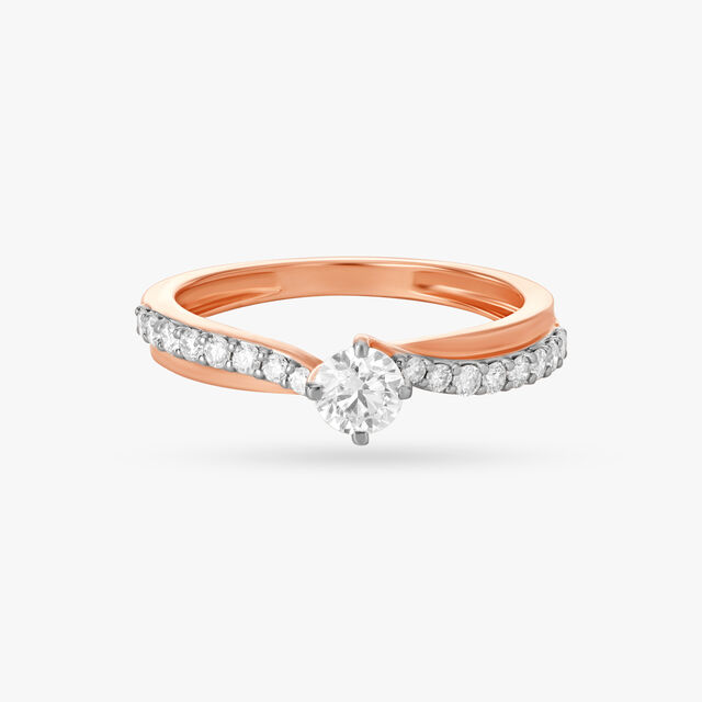 Spiral Diamond Finger Ring