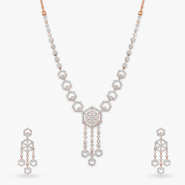 Chic Diamond Necklace Set 