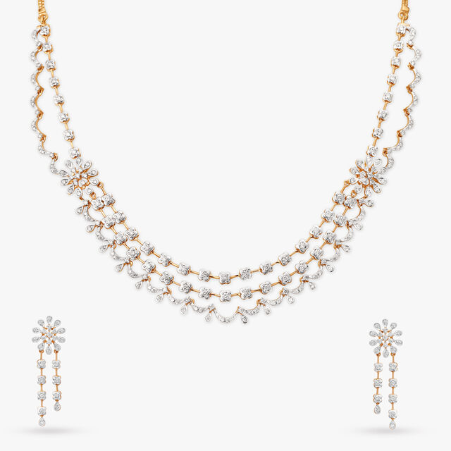 Blossom Delight Diamond Necklace Set 