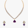 Dazzling Diamond and Trillion Amethyst Necklace Set,,hi-res 