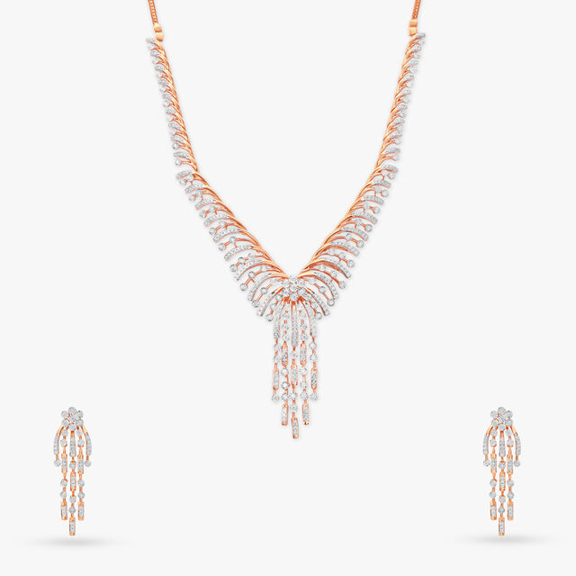 Floral Diamond Necklace Set 