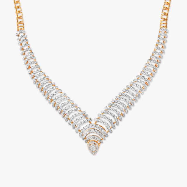 Radiant Crescent Diamond Necklace Set 2