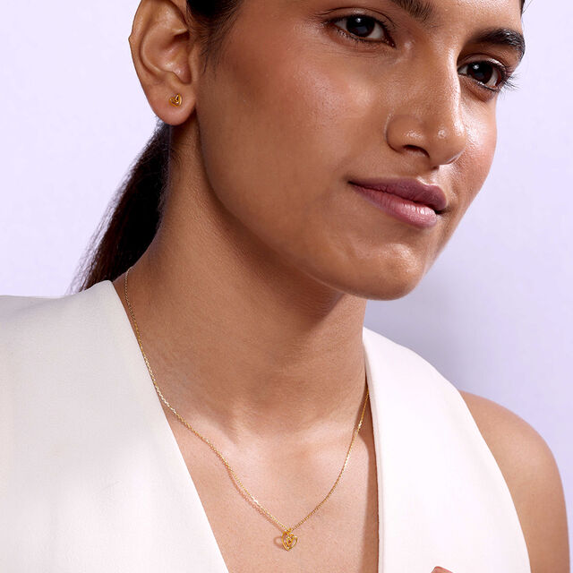Intertwined Hearts 14 Kt Gold Necklace Set 2