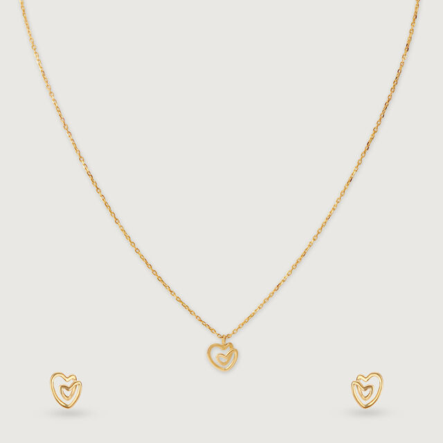 Intertwined Hearts 14 Kt Gold Necklace Set 4