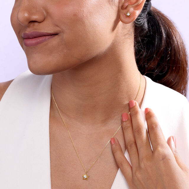Stellar Sparkle  Gold Necklace Set 2