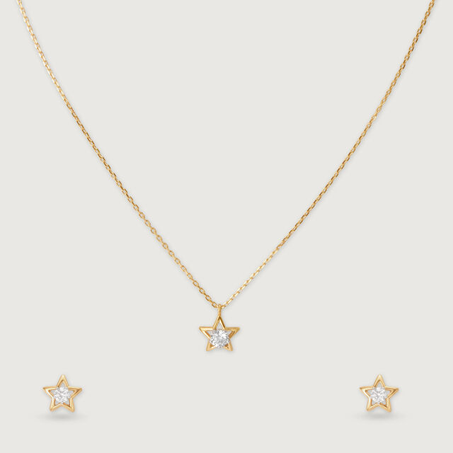 Stellar Sparkle  Gold Necklace Set 4