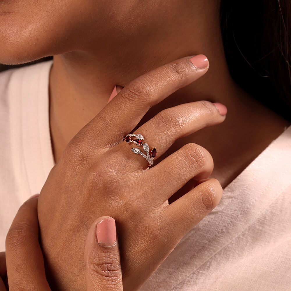 Buy Crimson Garnet 18KT Diamond Ring at Best Price Tanishq US
