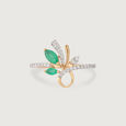 Leaf Enchantment 18KT Gold & Emerald Ring 3