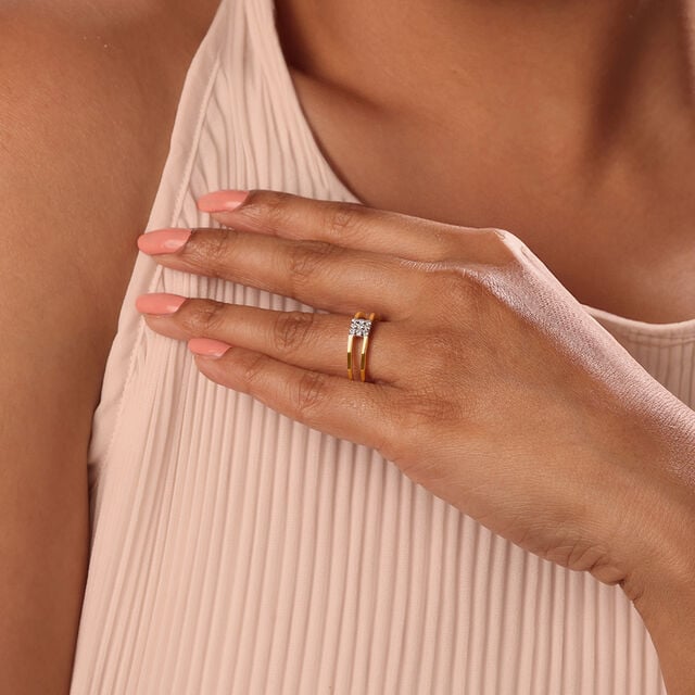 Lustrous Divide 14KT Gold & Diamond Ring 2
