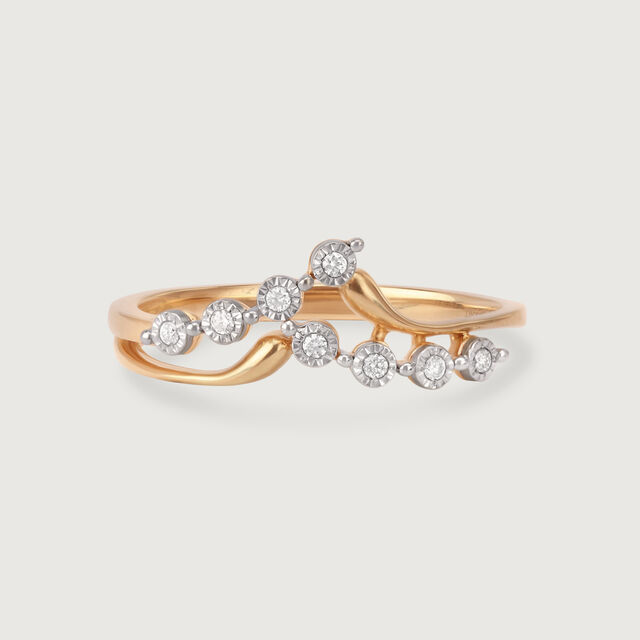 Sculpted Sparkler 14KT Gold & Diamond Finger Ring 3