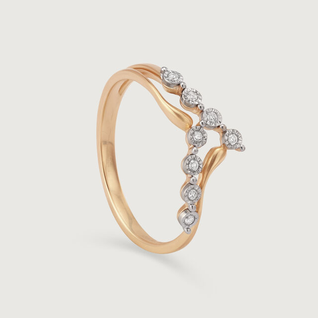 Sculpted Sparkler 14KT Gold & Diamond Finger Ring 4