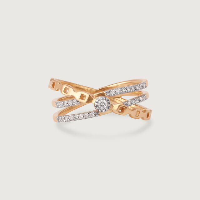 Harmony Crossover 14KT Gold & Diamond Ring 3
