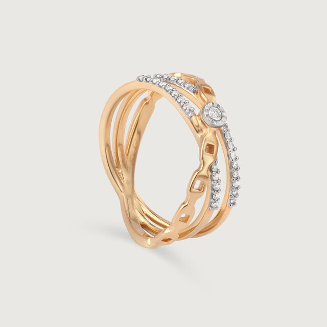 Harmony Crossover 14KT Gold & Diamond Ring 4