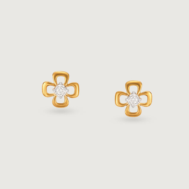 Dazzling Daisy 14 Kt Gold and Diamond Stud Earrings 4