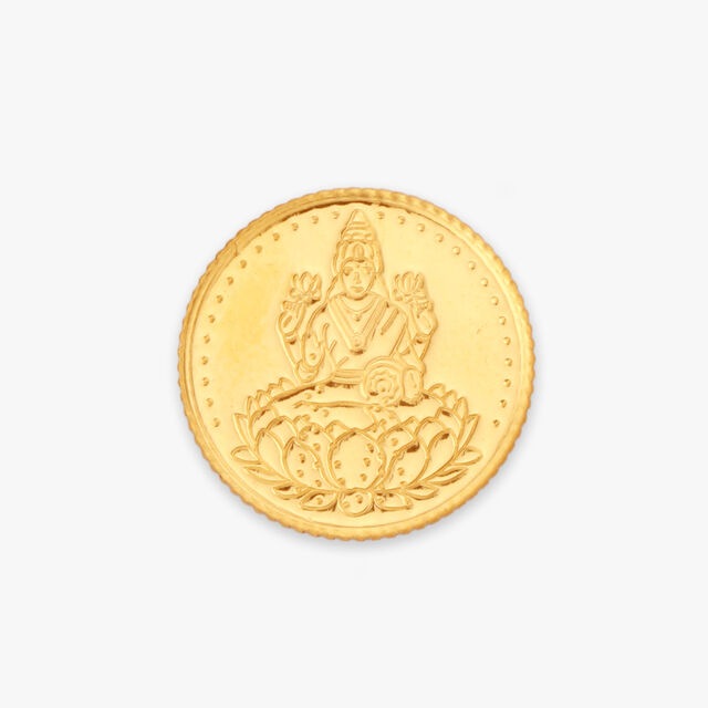 2 gram 22 Karat Gold Coin with Lakshmi Motif 