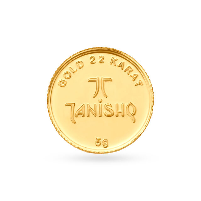 5 gram 22 Karat Gold Coin with Ganesha-Lakshmi Motif 2