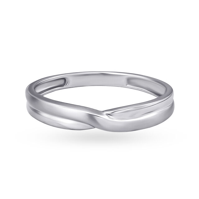 Tanishq Twist Detailed Men's Platinum Finger Ring,,hi-res 3