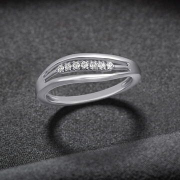 Dainty Platinum and Diamond Ring