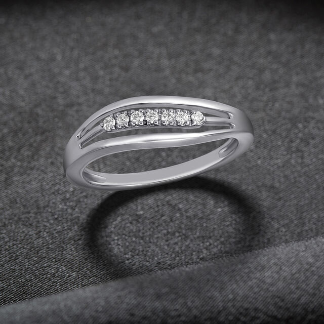 Dainty Platinum and Diamond Ring,,hi-res 