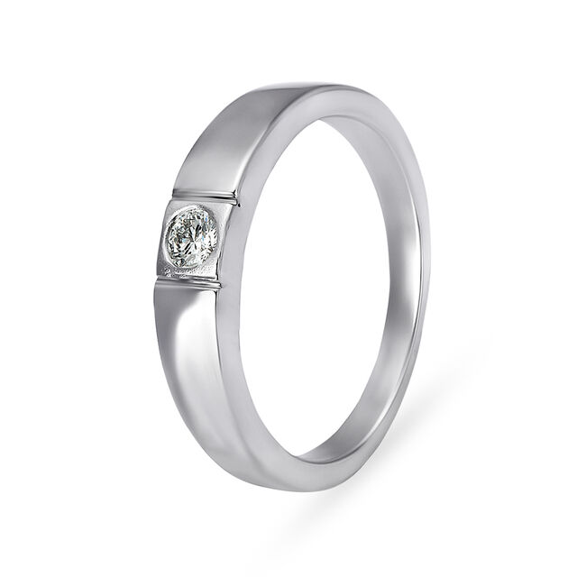 Platinum 950 and Diamond Finger Ring,,hi-res