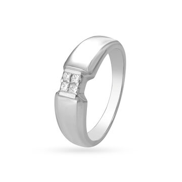 Classic 950 Pure Platinum And Diamond Finger Ring