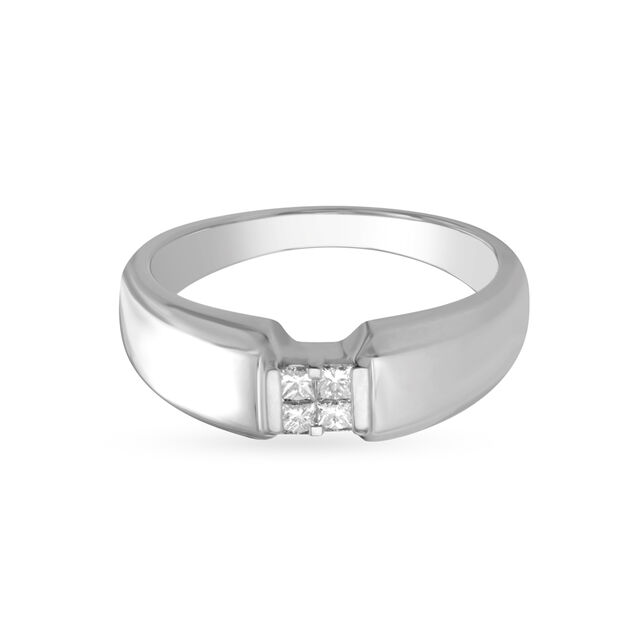Classic 950 Pure Platinum And Diamond Finger Ring,,hi-res