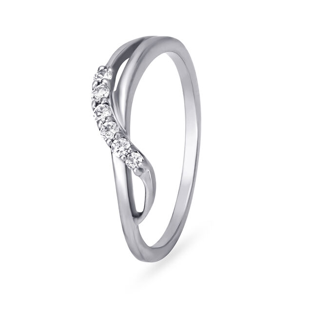 Graceful 950 Pure Platinum And Diamond Finger Ring 
